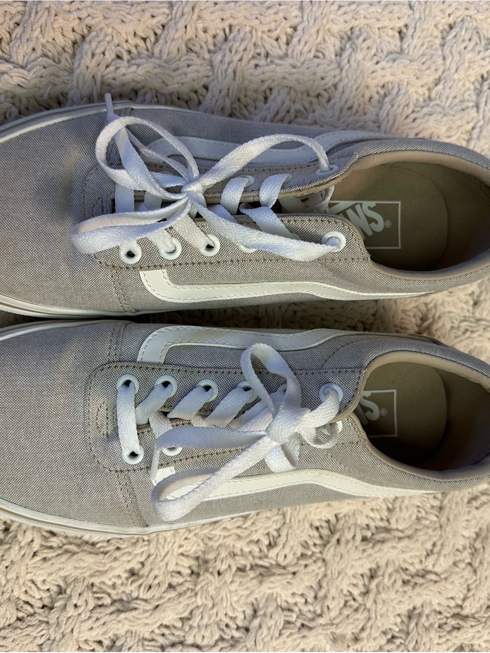 Low-Top Canvas Sneakers in tan and White